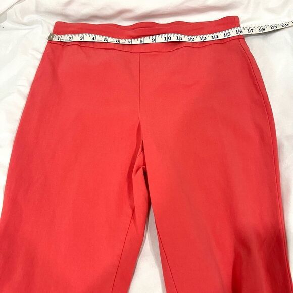 Roz & Ali coral cropped stretch capri pants side slits with gold studded size 12 - Picture 8 of 10